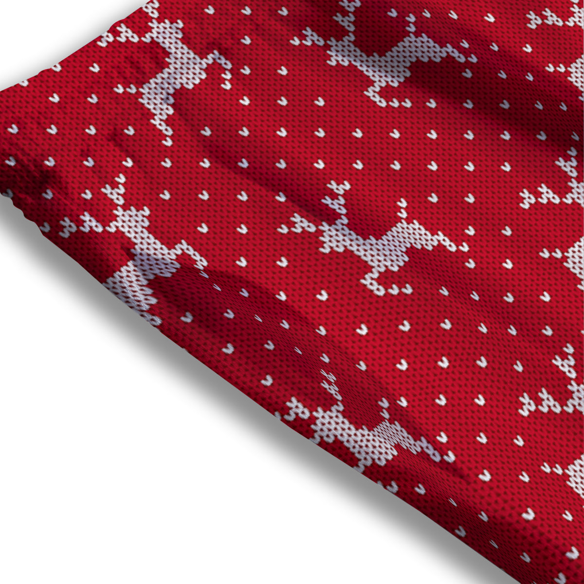 Knitted Deer Xmas Print Pattern Mesh Shorts