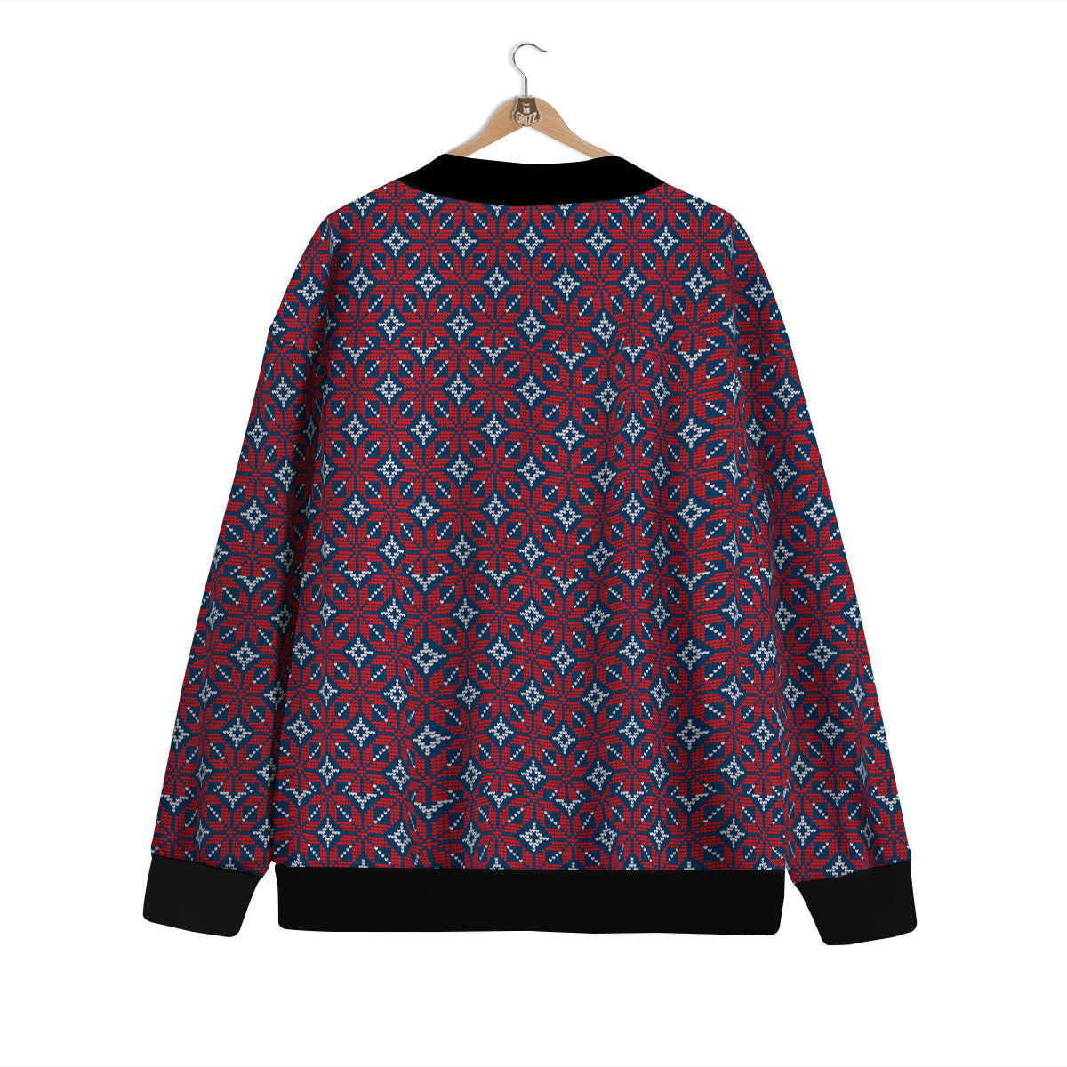 Knitted Flower Print Pattern Cardigan-grizzshop