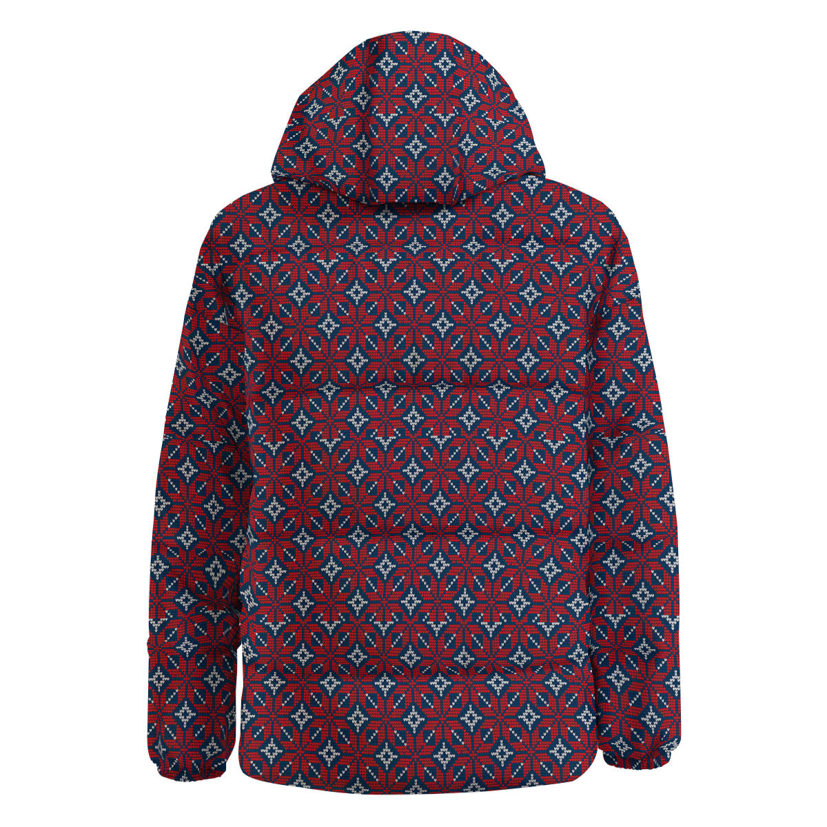 Knitted Flower Print Pattern Down Jacket-grizzshop