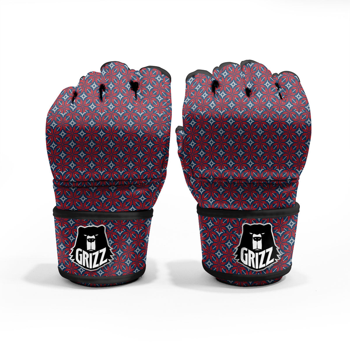 Knitted Flower Print Pattern MMA Gloves-grizzshop