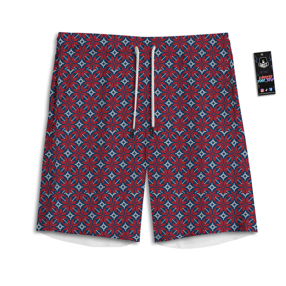 Maneki Neko Japanese Lucky Cat Print Men's Athletic Shorts