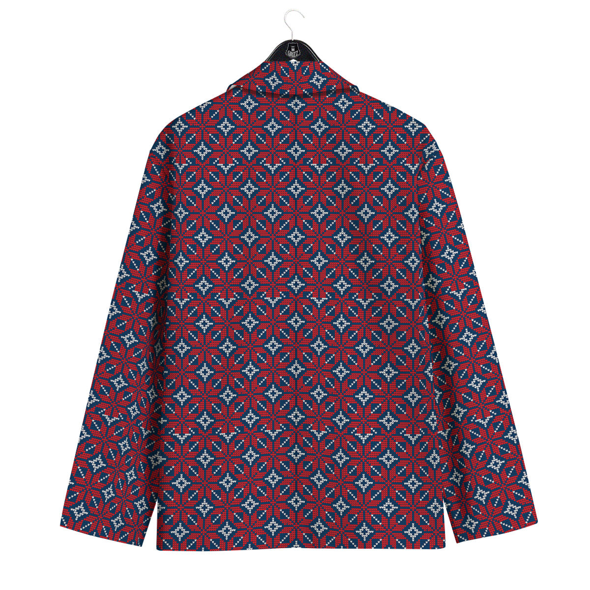 Knitted Flower Print Pattern Men's Sport Coat-grizzshop