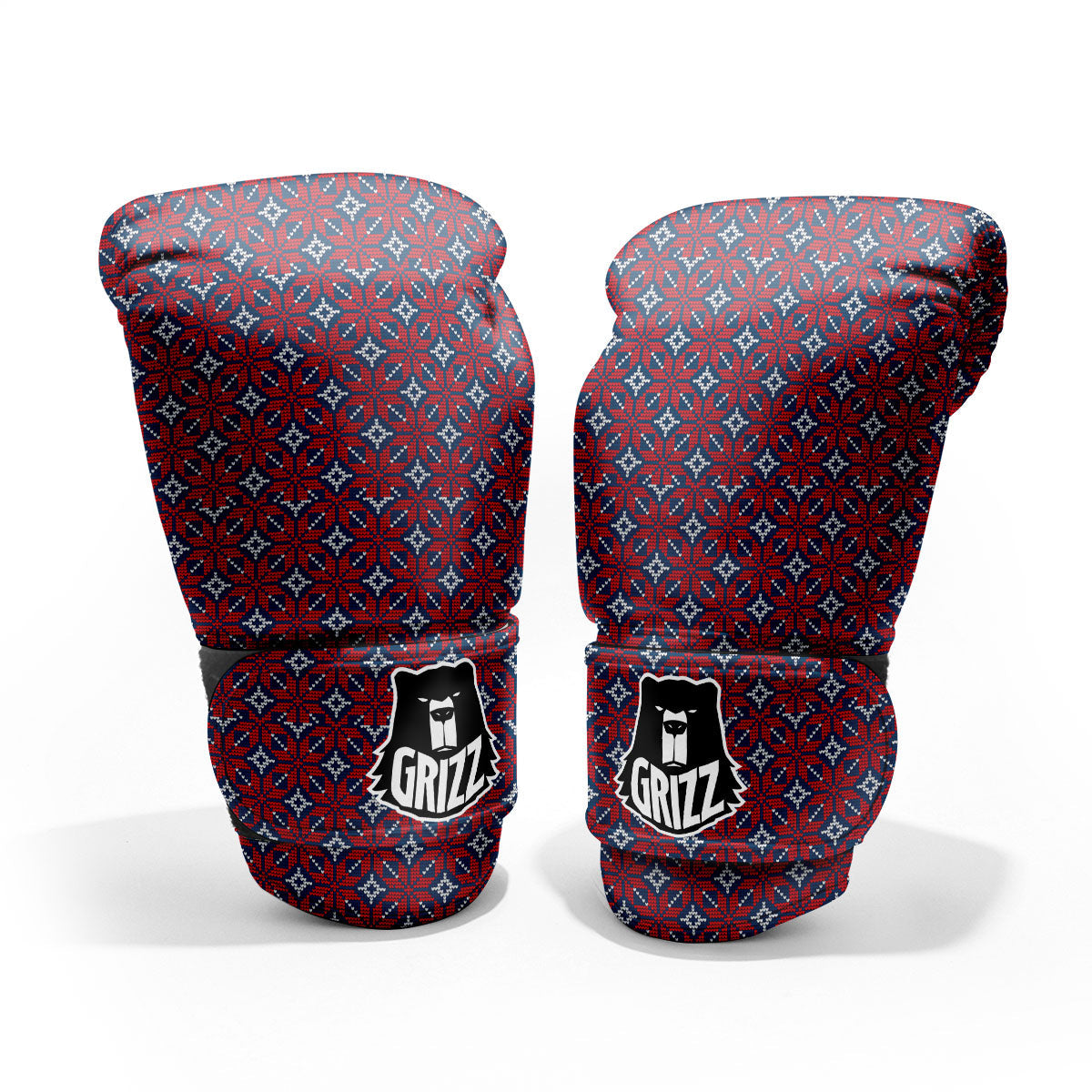 Knitted Flower Print Pattern Pro Boxing Glove
