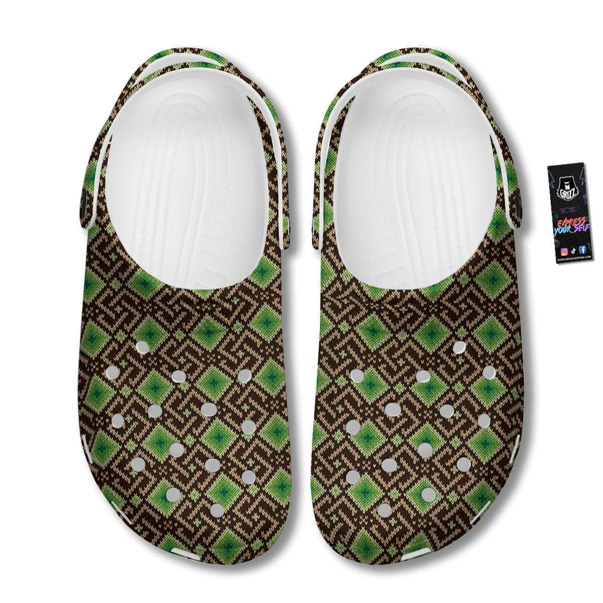 Knitted Geometric Print Pattern Clog-grizzshop