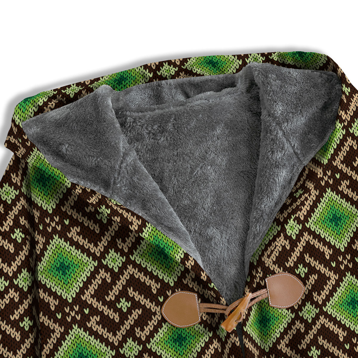 Knitted Geometric Print Pattern Men's Windbreaker Jacket-grizzshop