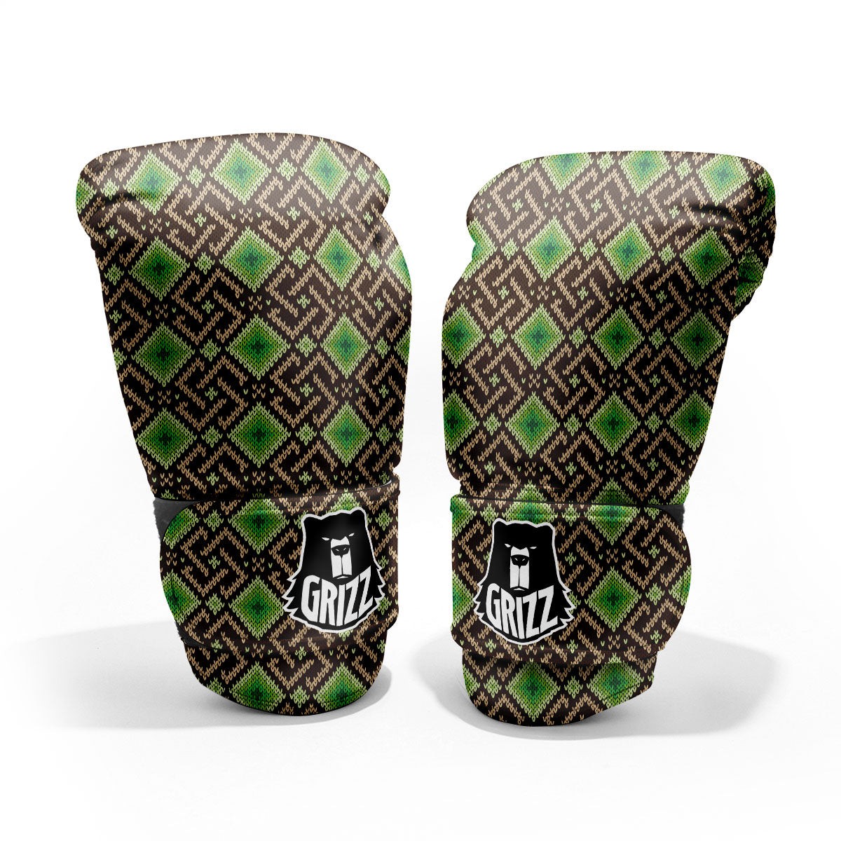 Knitted Geometric Print Pattern Pro Boxing Glove