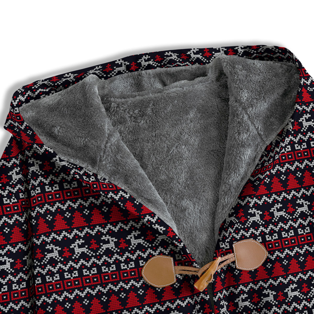 Knitted Geometric Xmas Print Pattern Men's Windbreaker Jacket-grizzshop
