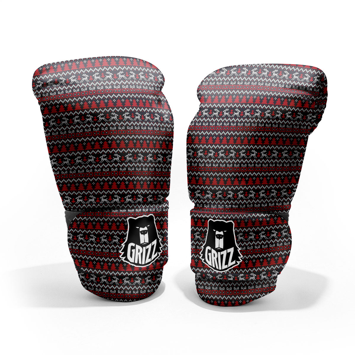 Knitted Geometric Xmas Print Pattern Pro Boxing Glove