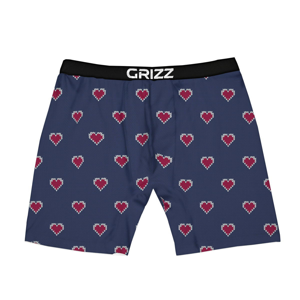 Knitted Heart Print Pattern Boxer Briefs-grizzshop