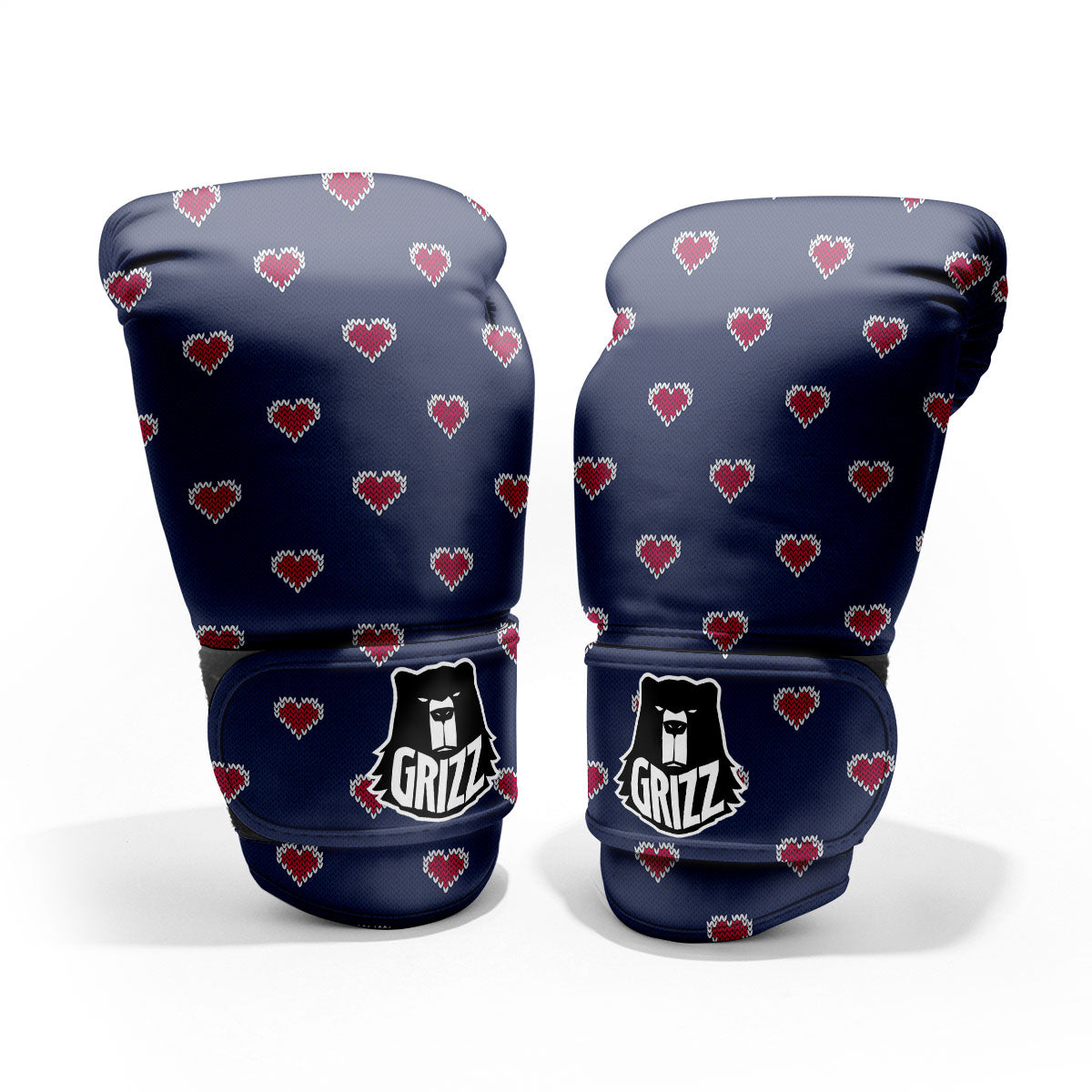 Knitted Heart Print Pattern Pro Boxing Glove