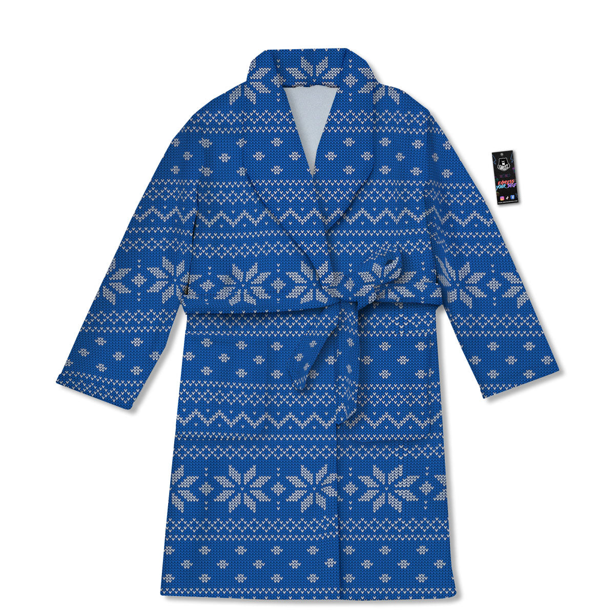 Knitted Holiday Winter Print Pattern Bathrobe-grizzshop