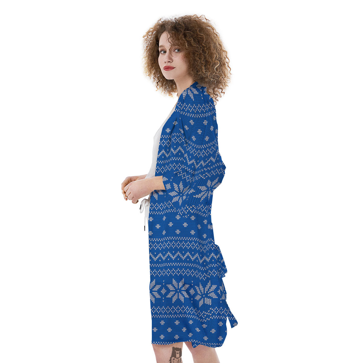 Knitted Holiday Winter Print Pattern Kimono-grizzshop