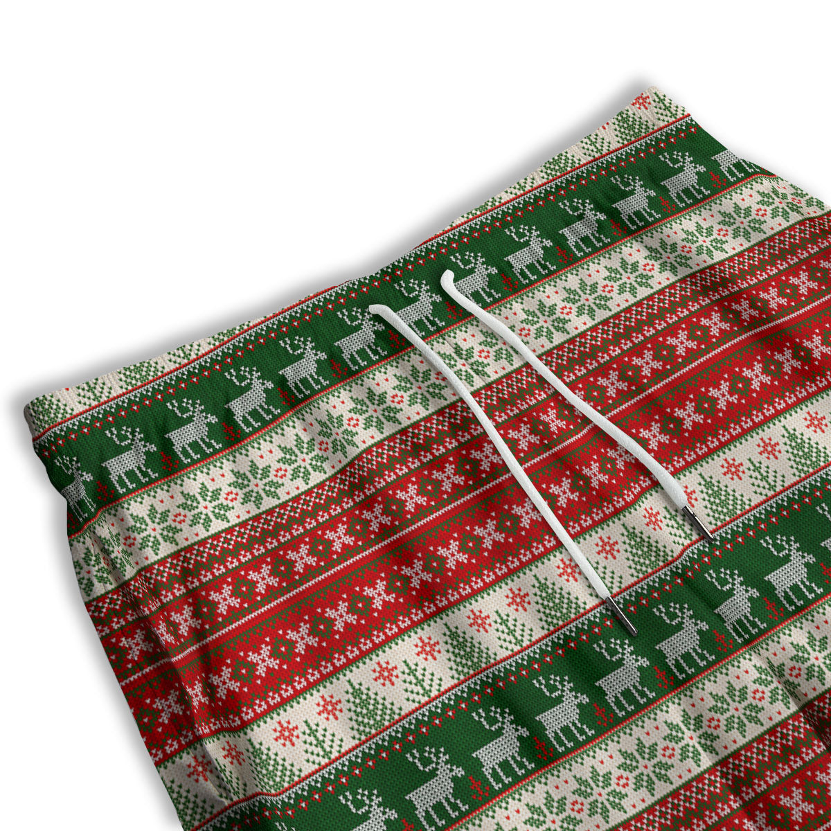 Knitted Merry Christmas Print Pattern Men's Athletic Shorts
