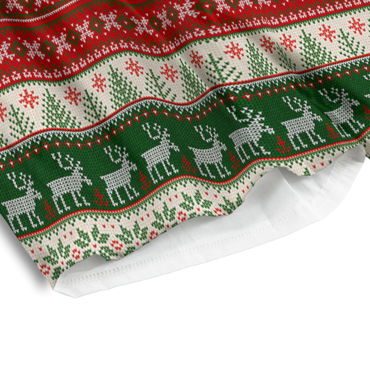 Knitted Merry Christmas Print Pattern Men's Athletic Shorts