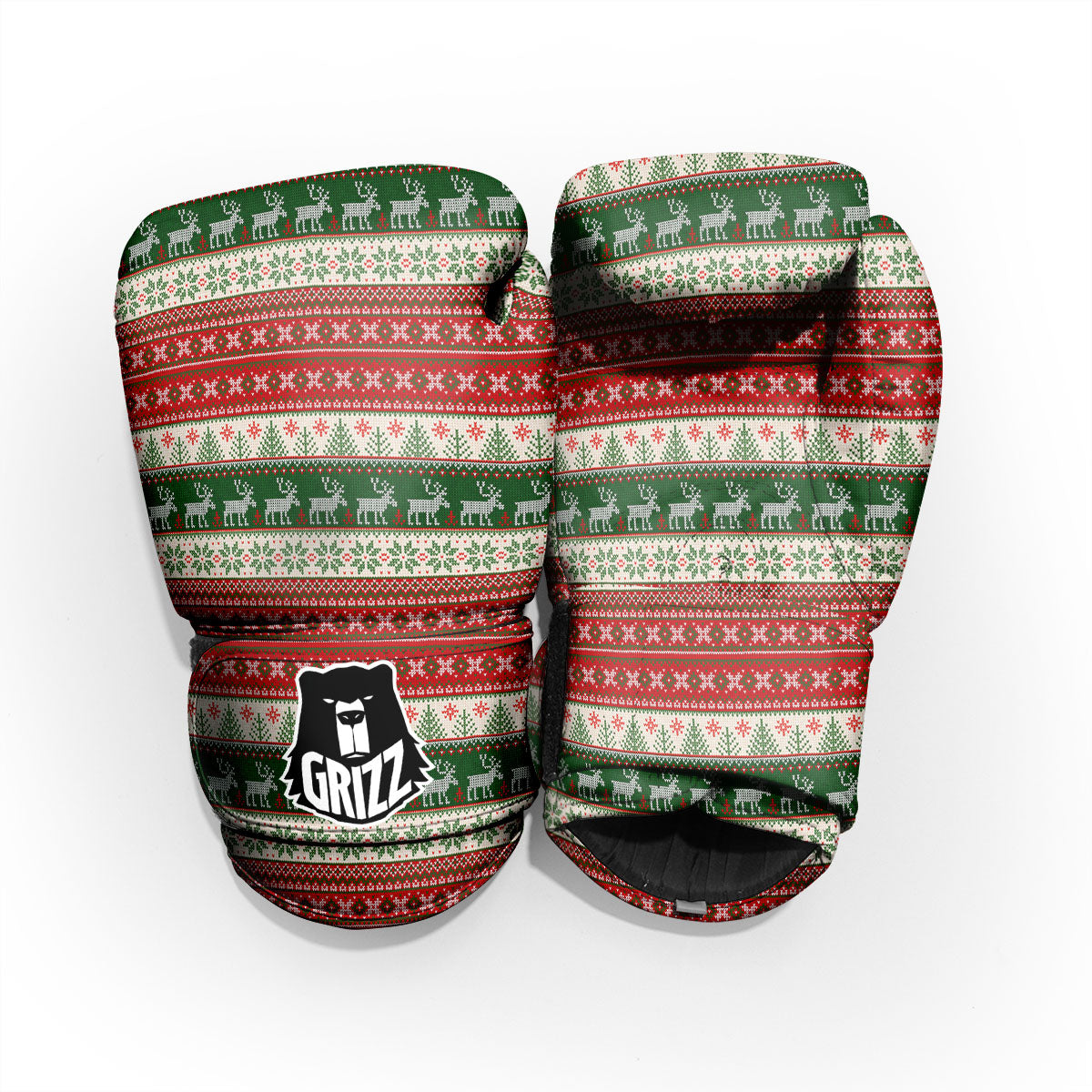 Knitted Merry Christmas Print Pattern Pro Boxing Glove