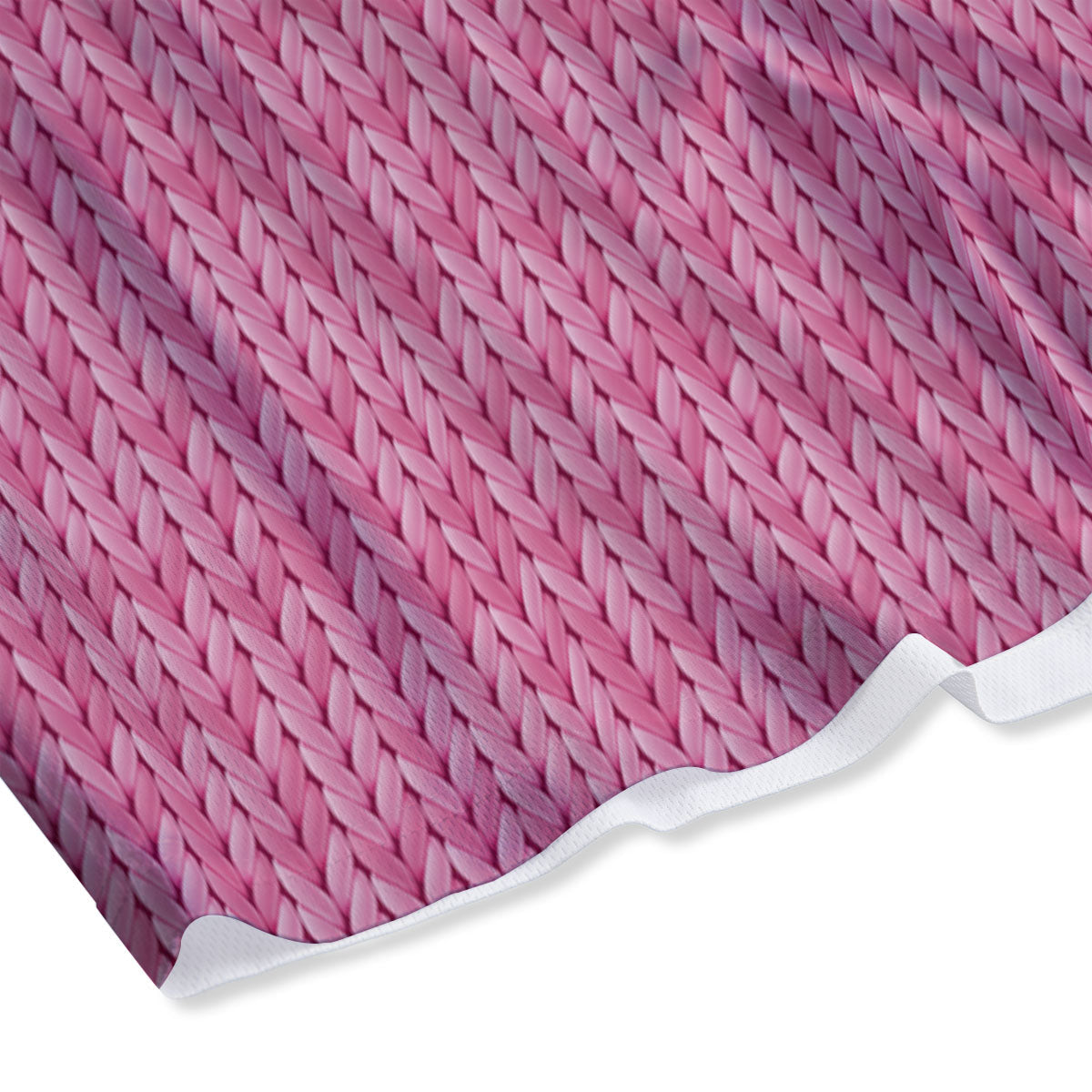 Knitted Pink Print Pattern Mesh Shorts