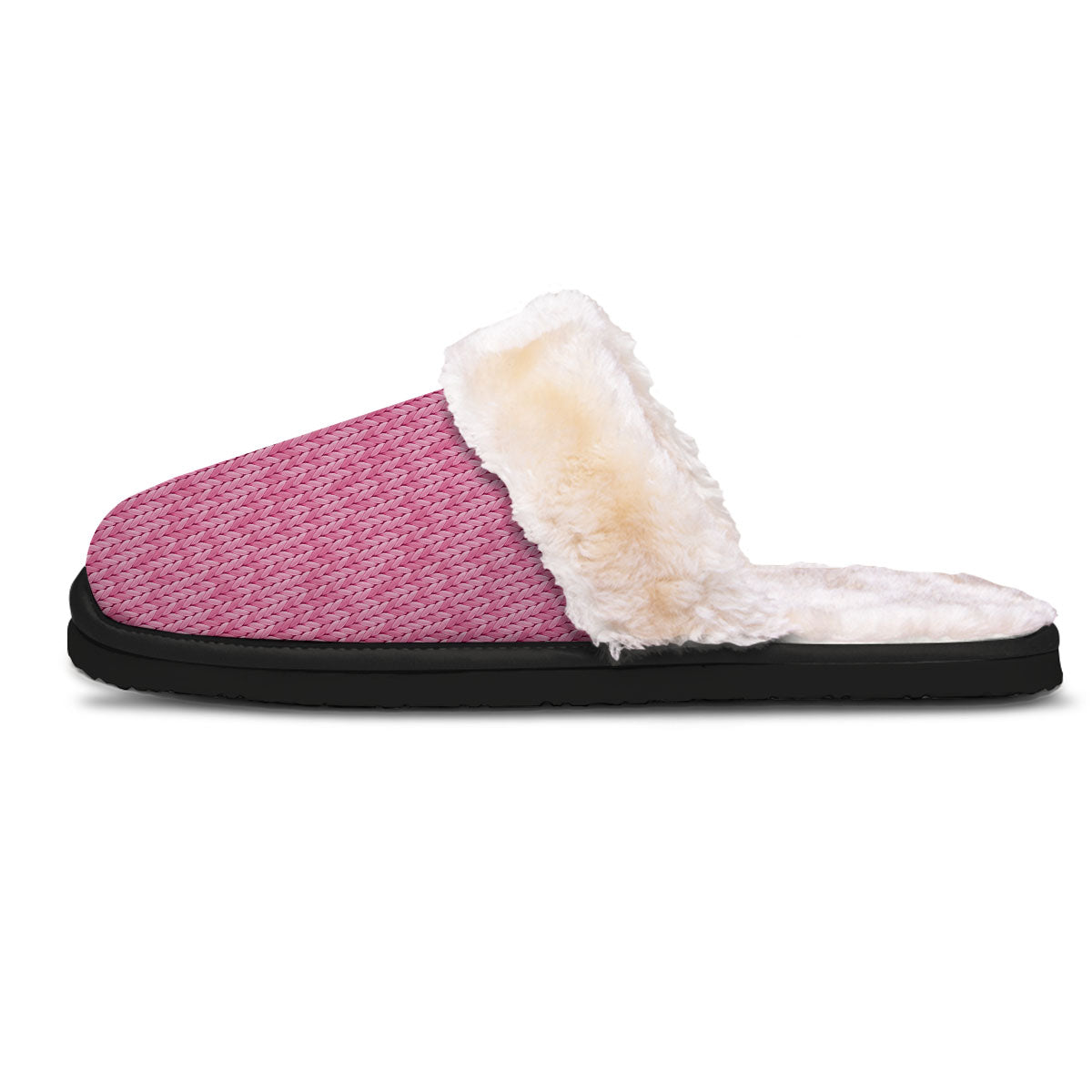 Knitted Pink Print Pattern Slippers-grizzshop