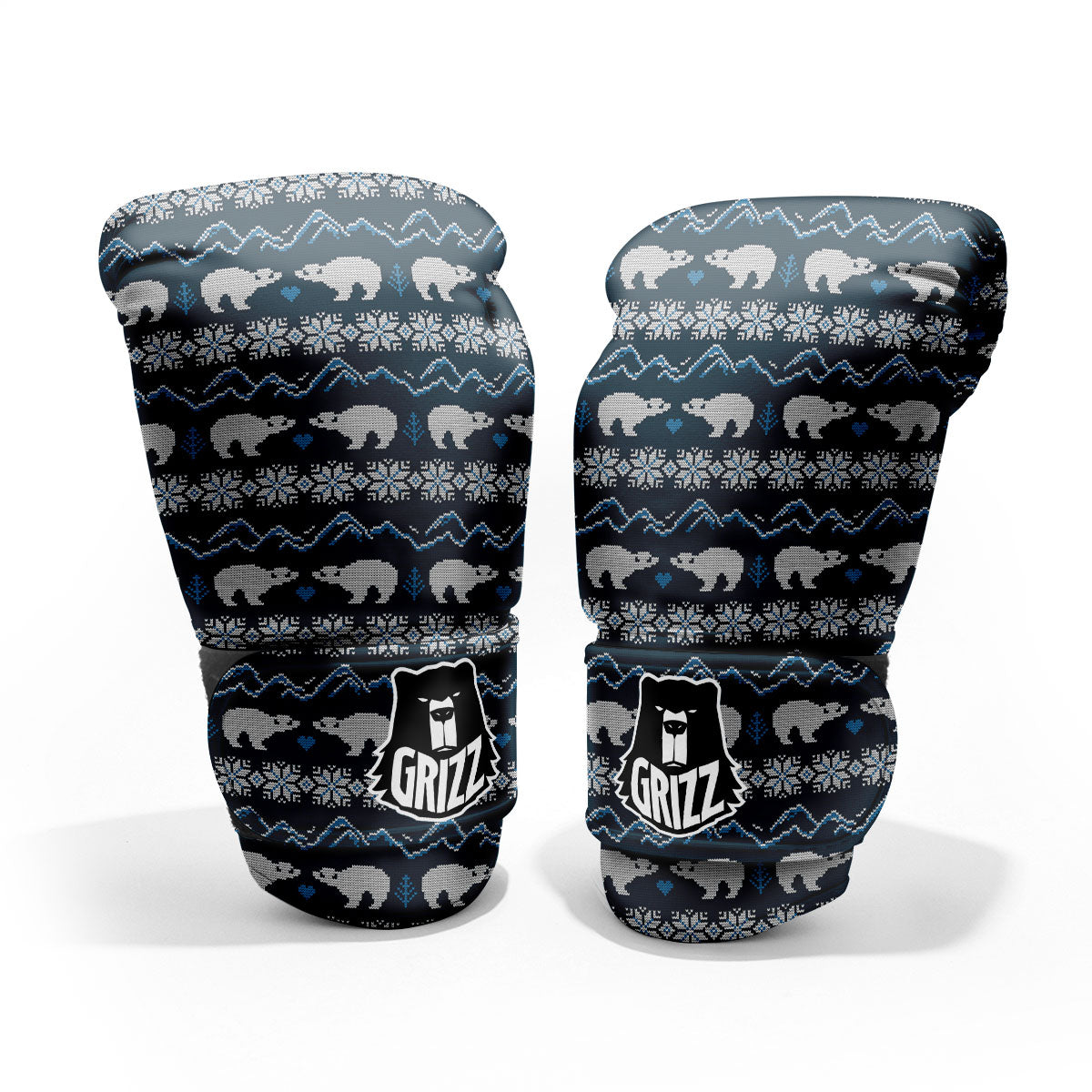 Knitted Polar Bear Print Pattern Pro Boxing Glove