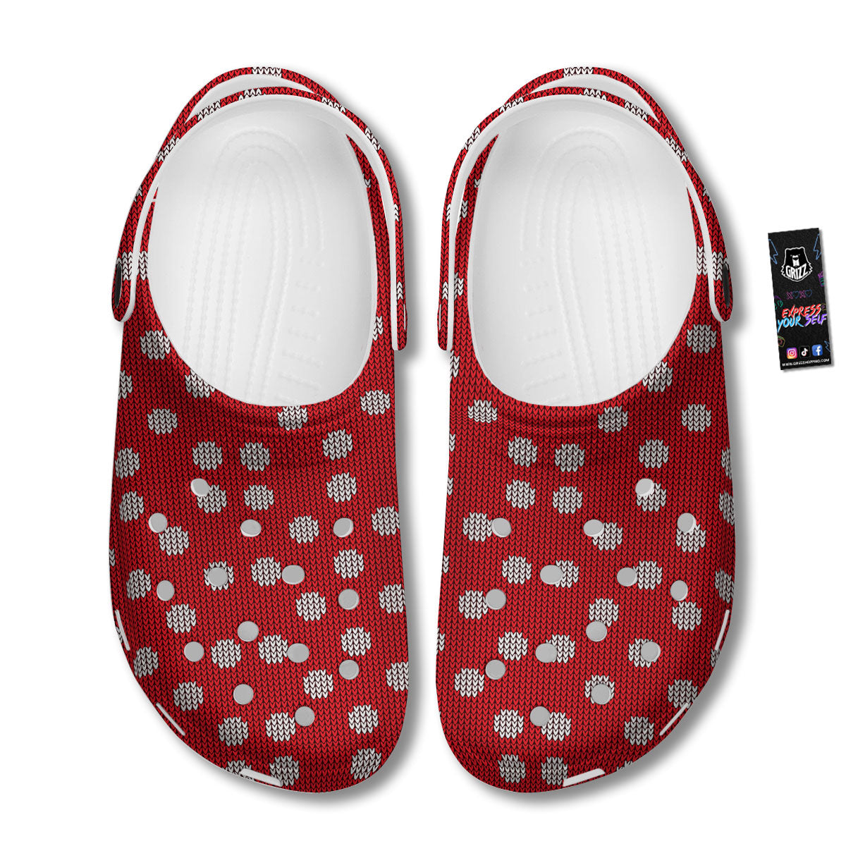 Knitted Polka Dot Print Pattern Clog-grizzshop