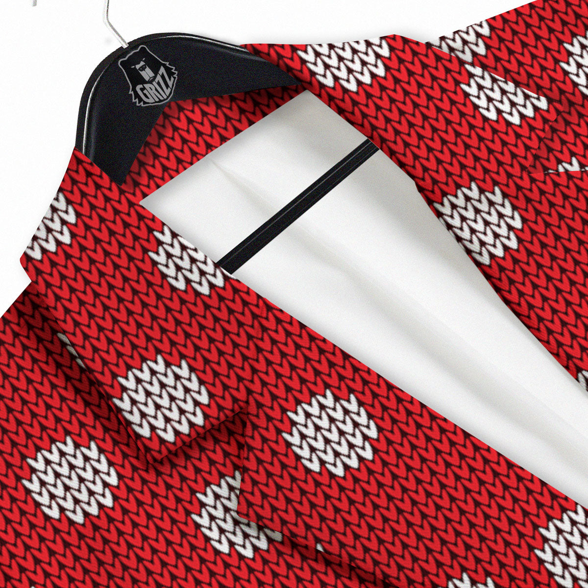 Knitted Polka Dot Print Pattern Men's Sport Coat-grizzshop
