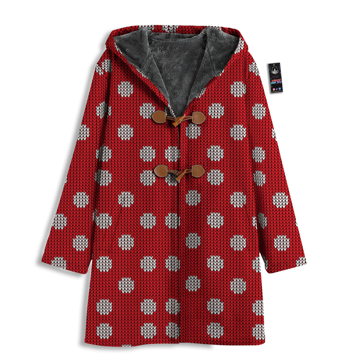 Knitted Polka Dot Print Pattern Men's Windbreaker Jacket-grizzshop