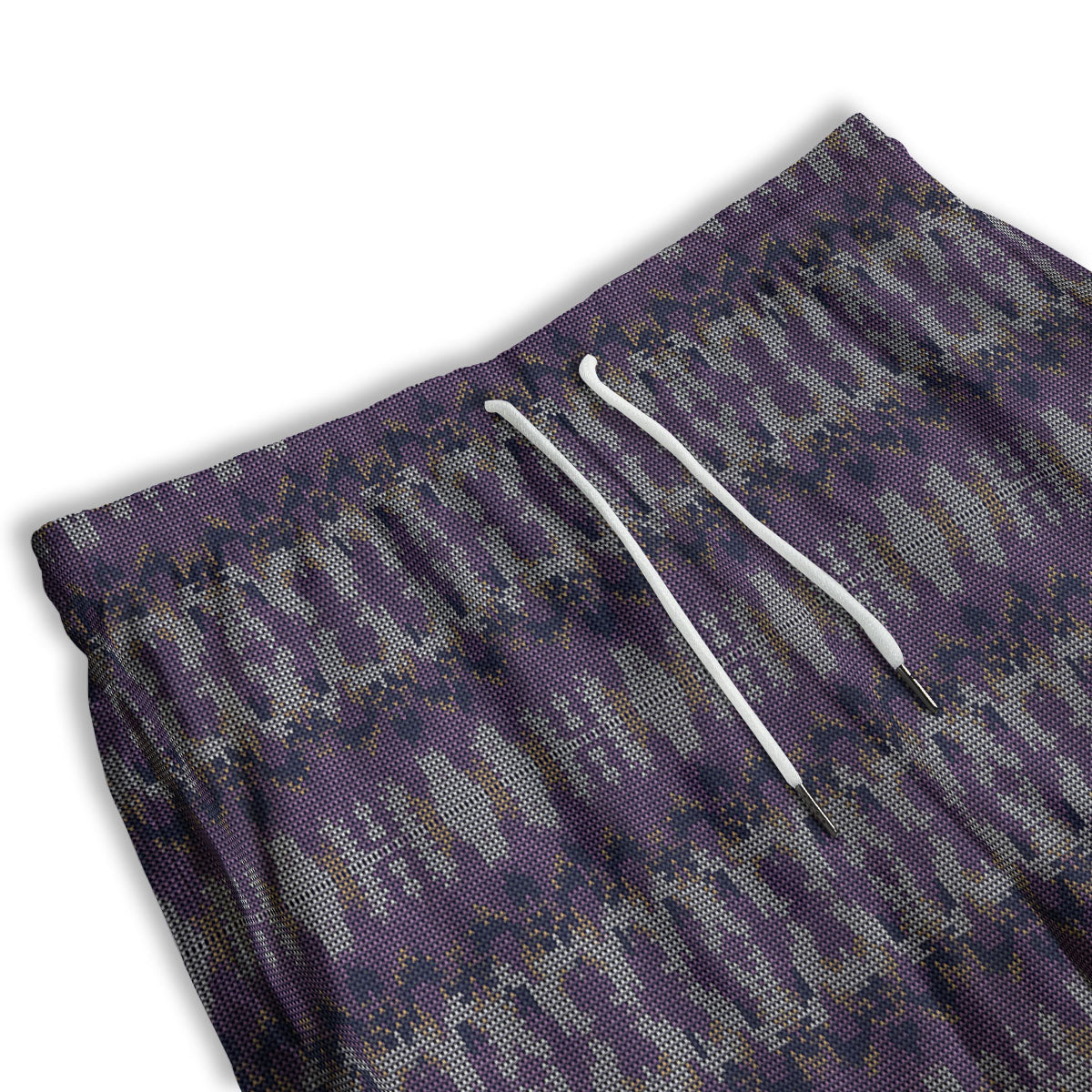 Knitted Ribbon Purple Print Pattern Men's Athletic Shorts