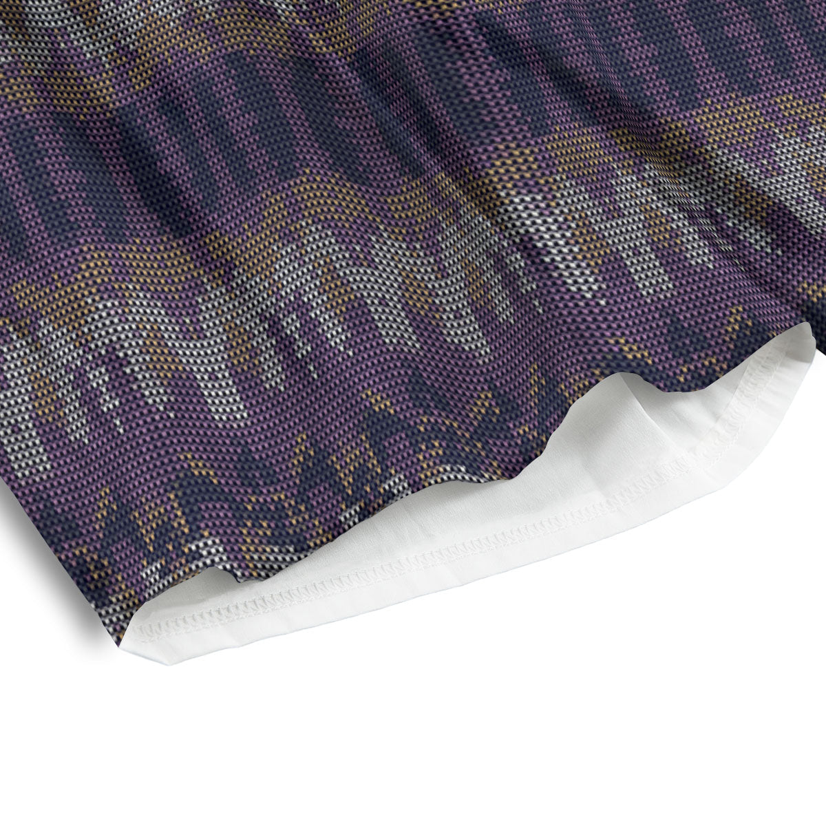 Knitted Ribbon Purple Print Pattern Men's Athletic Shorts