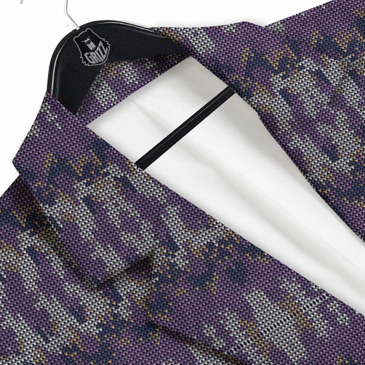 Knitted Ribbon Purple Print Pattern Men's Sport Coat-grizzshop