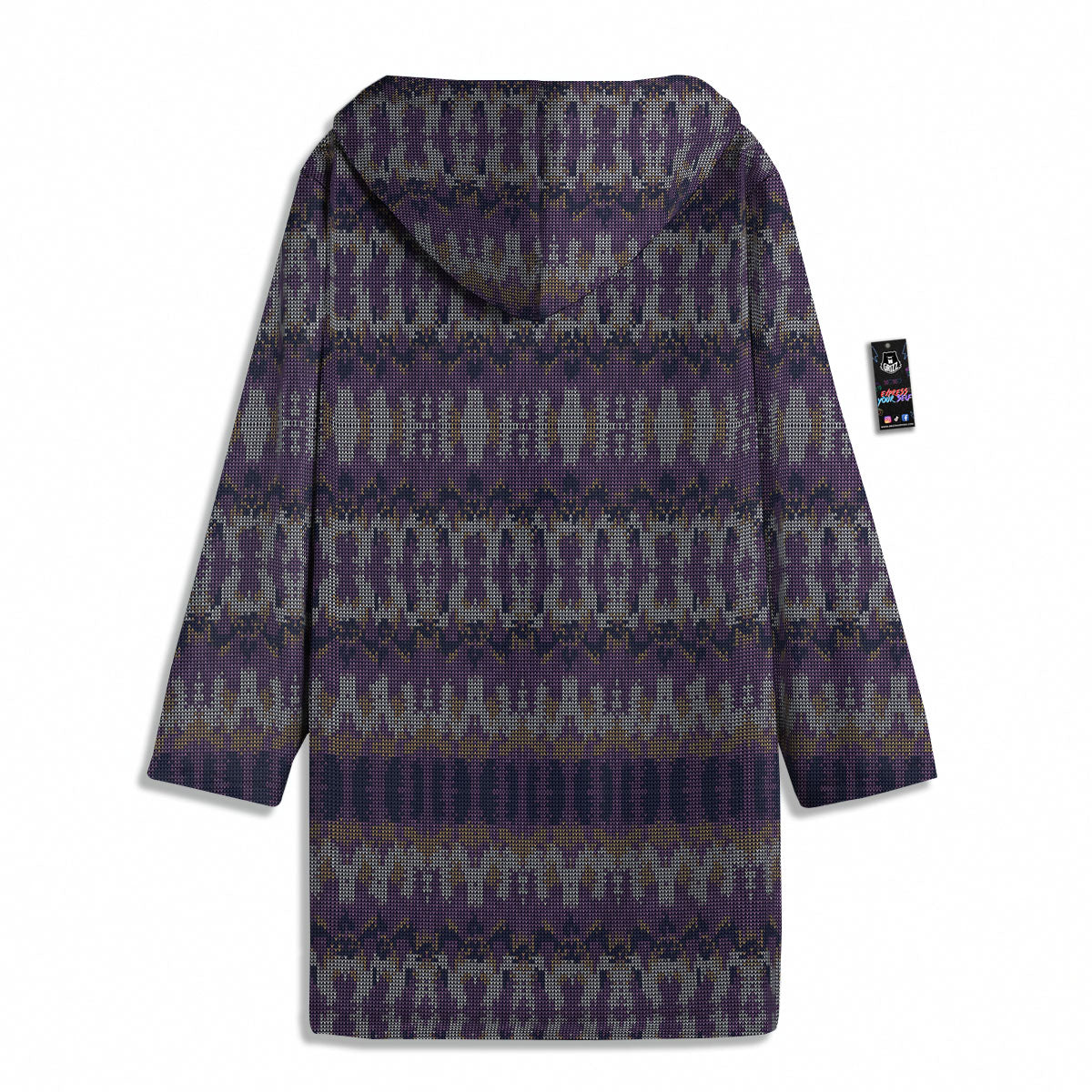 Knitted Ribbon Purple Print Pattern Men's Windbreaker Jacket-grizzshop