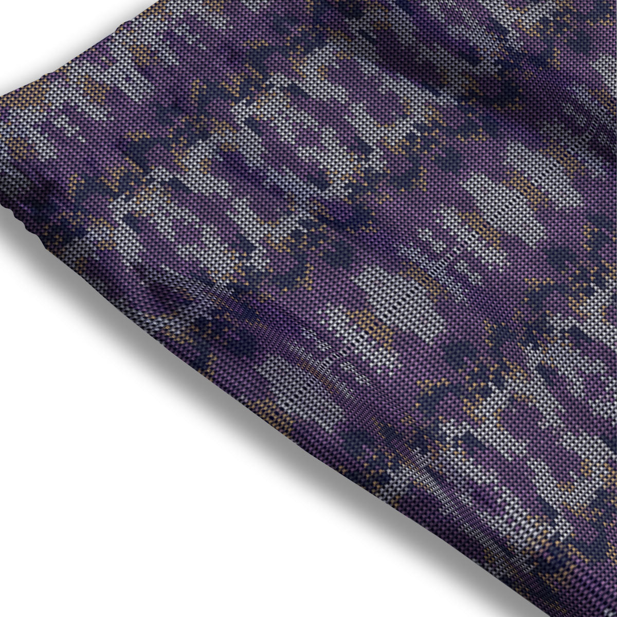 Knitted Ribbon Purple Print Pattern Mesh Shorts