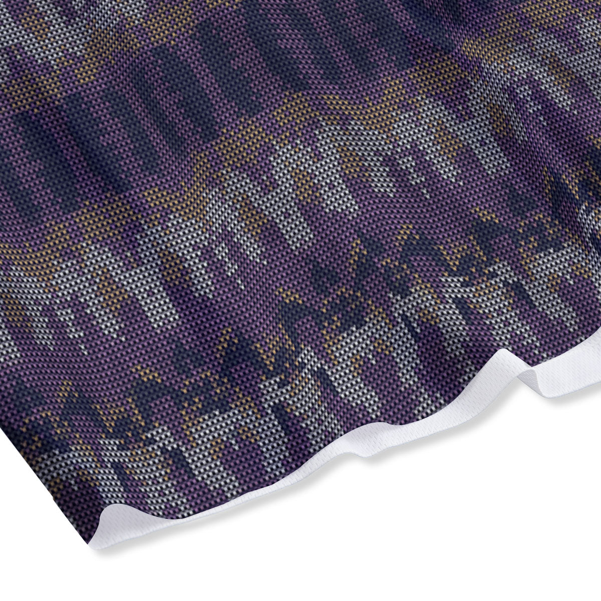 Knitted Ribbon Purple Print Pattern Mesh Shorts