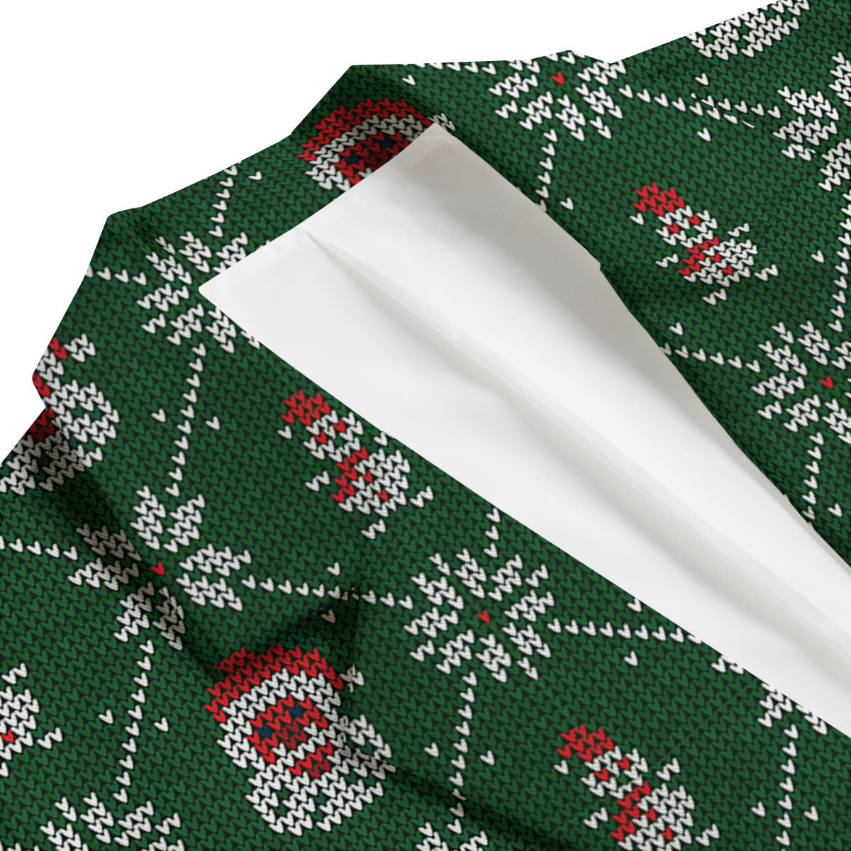 Knitted Santa Claus Print Pattern Men's Blazer-grizzshop