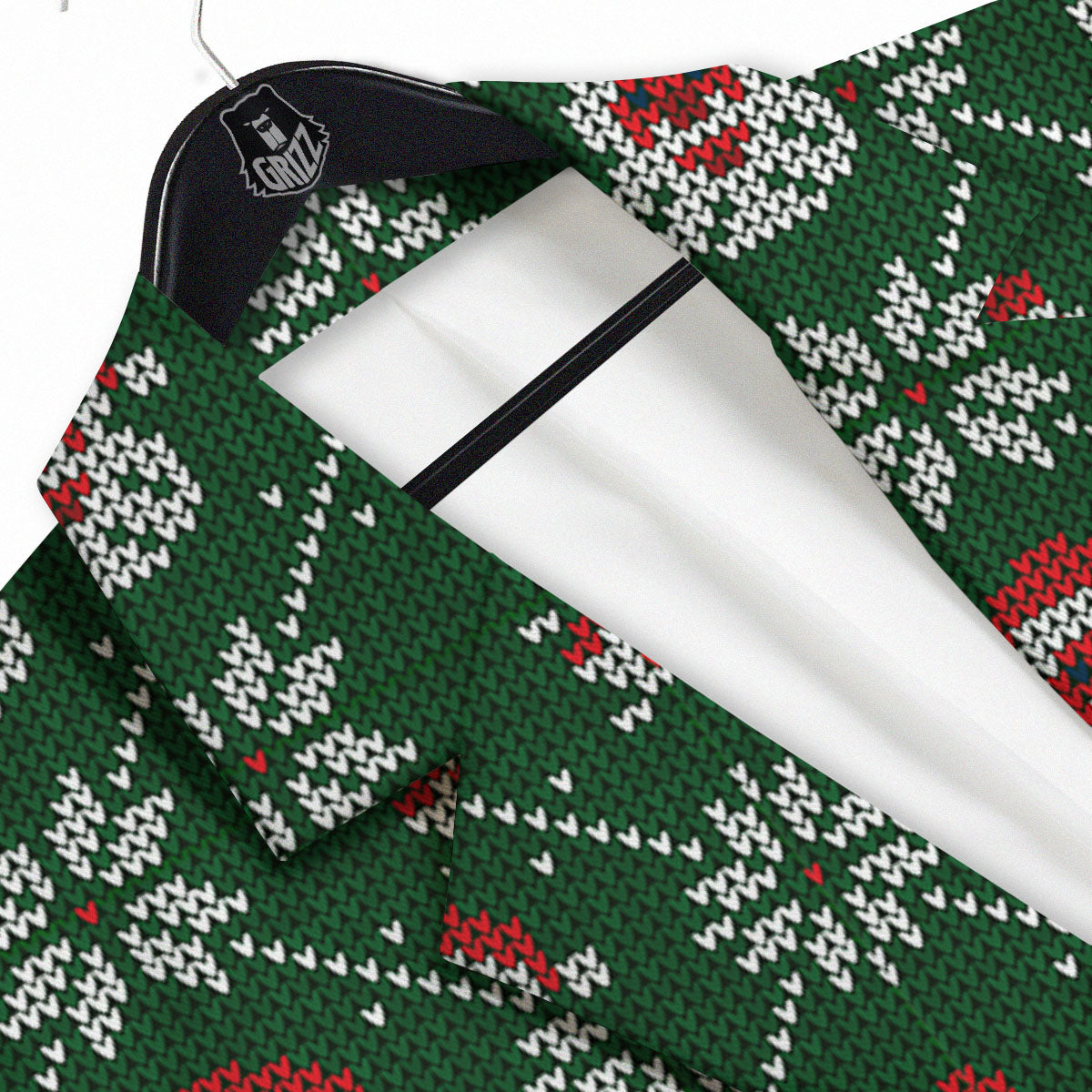 Knitted Santa Claus Print Pattern Men's Sport Coat-grizzshop