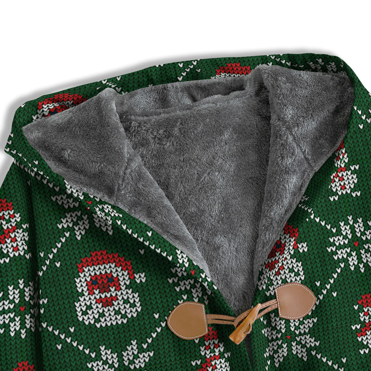 Knitted Santa Claus Print Pattern Men's Windbreaker Jacket-grizzshop