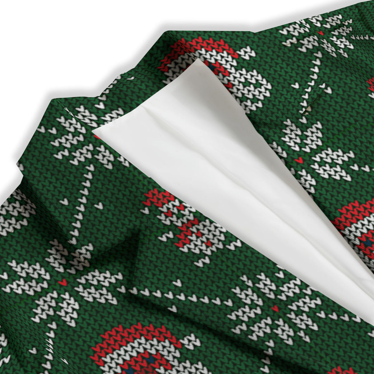 Knitted Santa Claus Print Pattern Women's Blazer-grizzshop