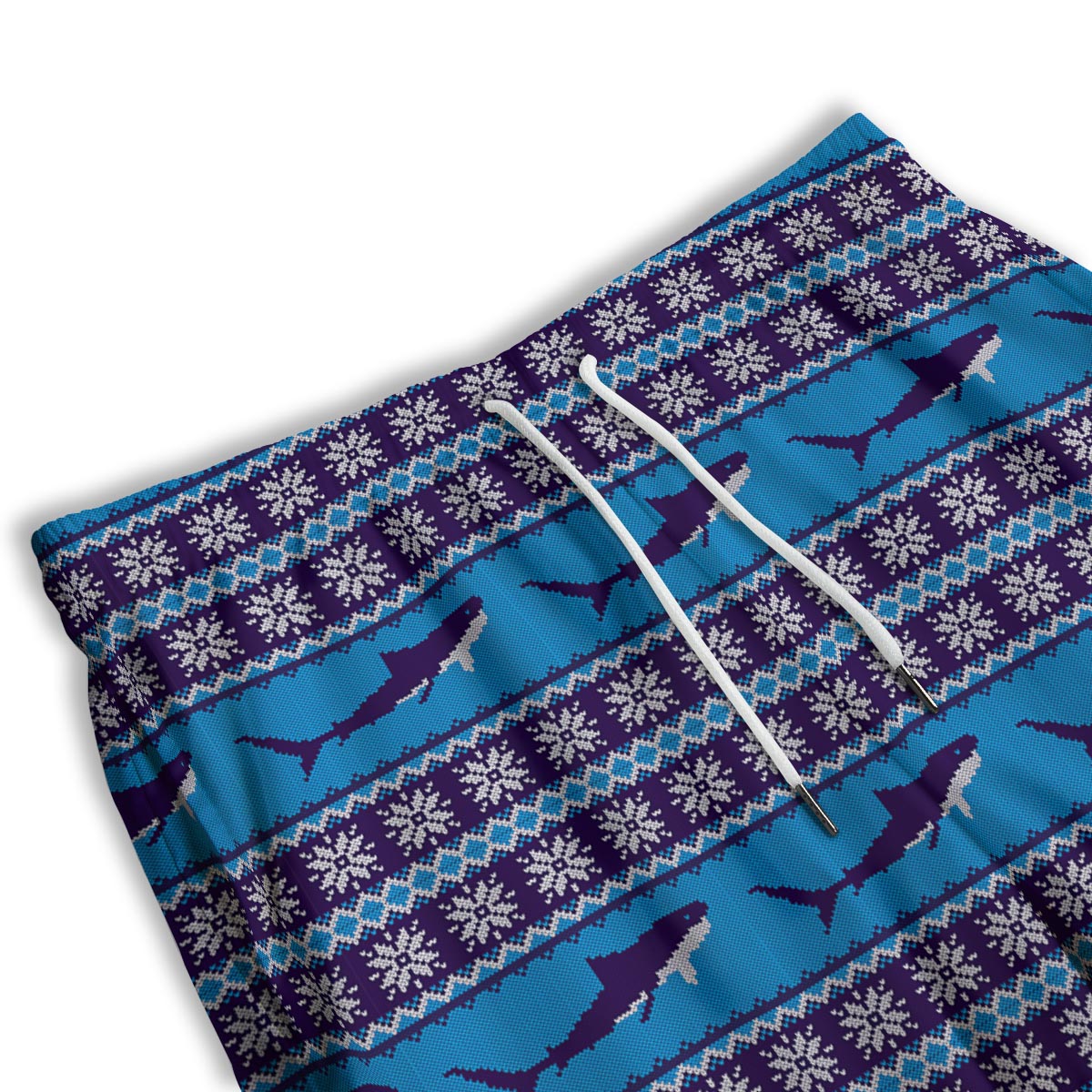 Knitted Shark Print Pattern Men's Athletic Shorts