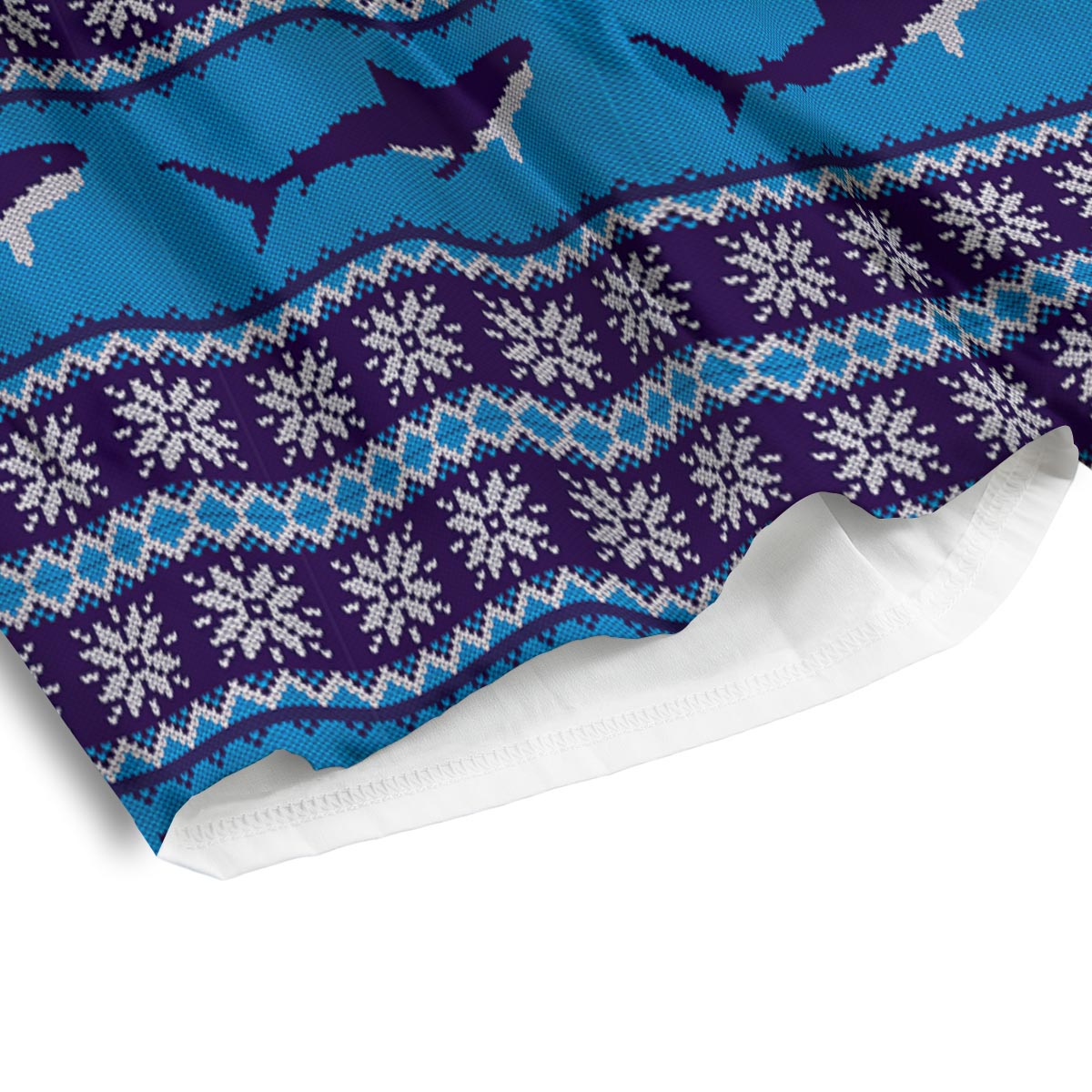 Knitted Shark Print Pattern Men's Athletic Shorts