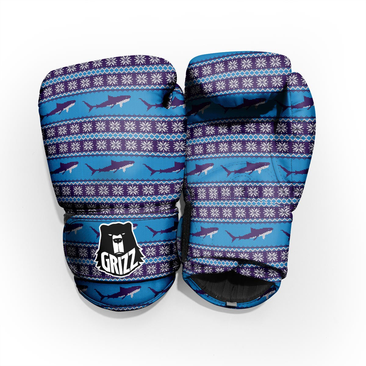 Knitted Shark Print Pattern Pro Boxing Glove