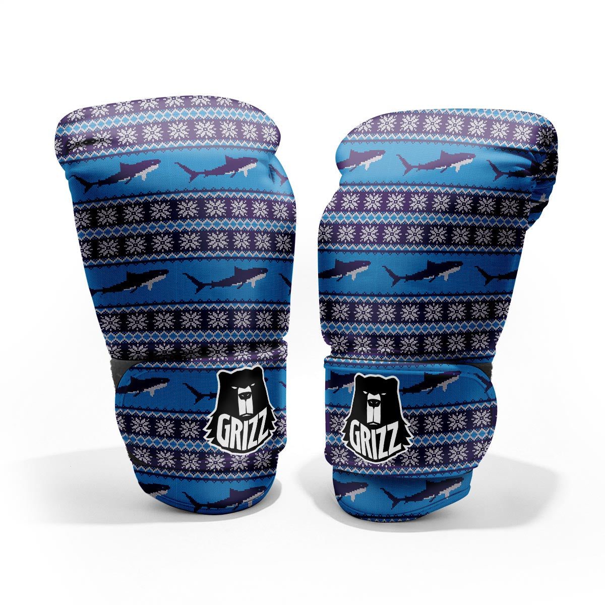 Knitted Shark Print Pattern Pro Boxing Glove