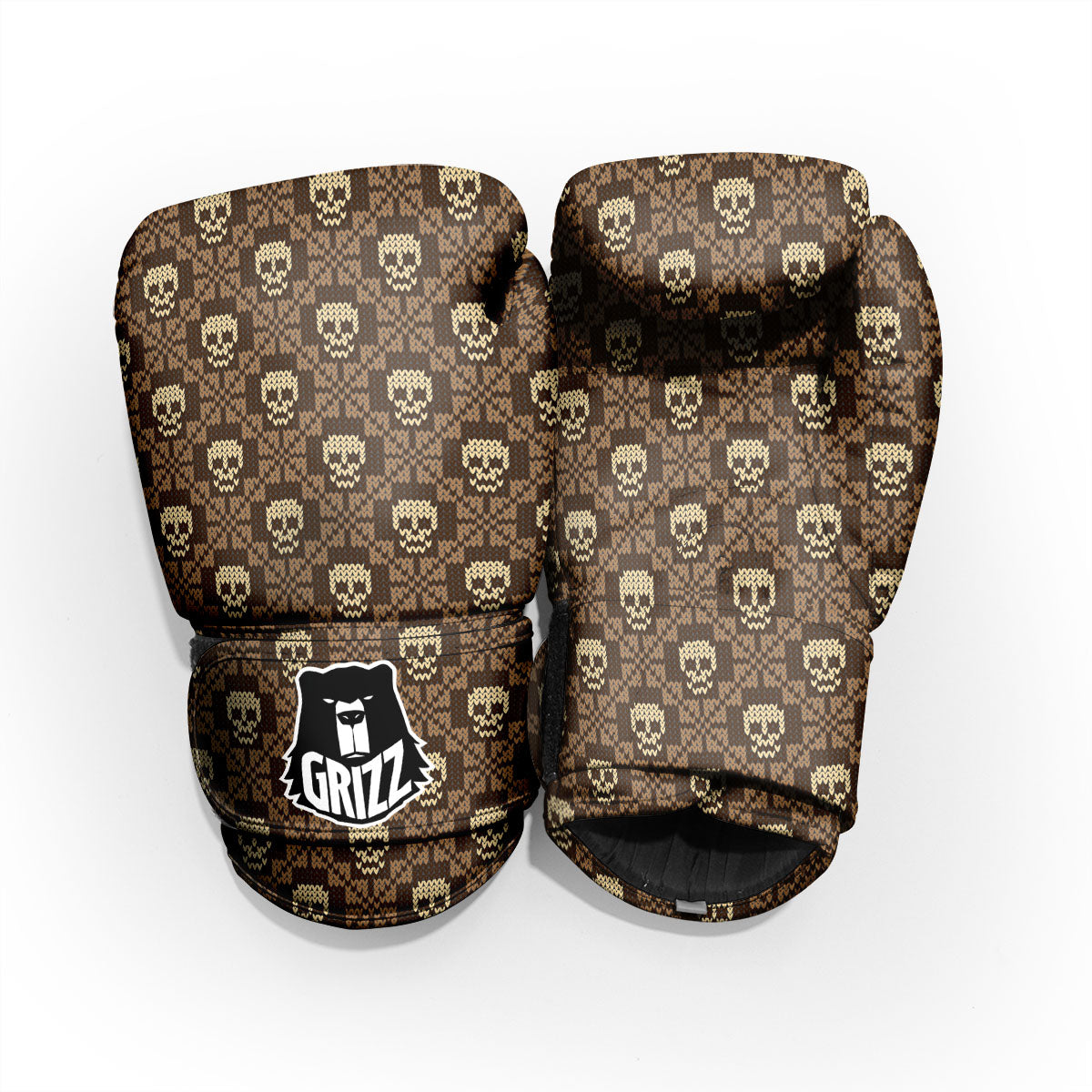 Knitted Skull Print Pattern Pro Boxing Glove