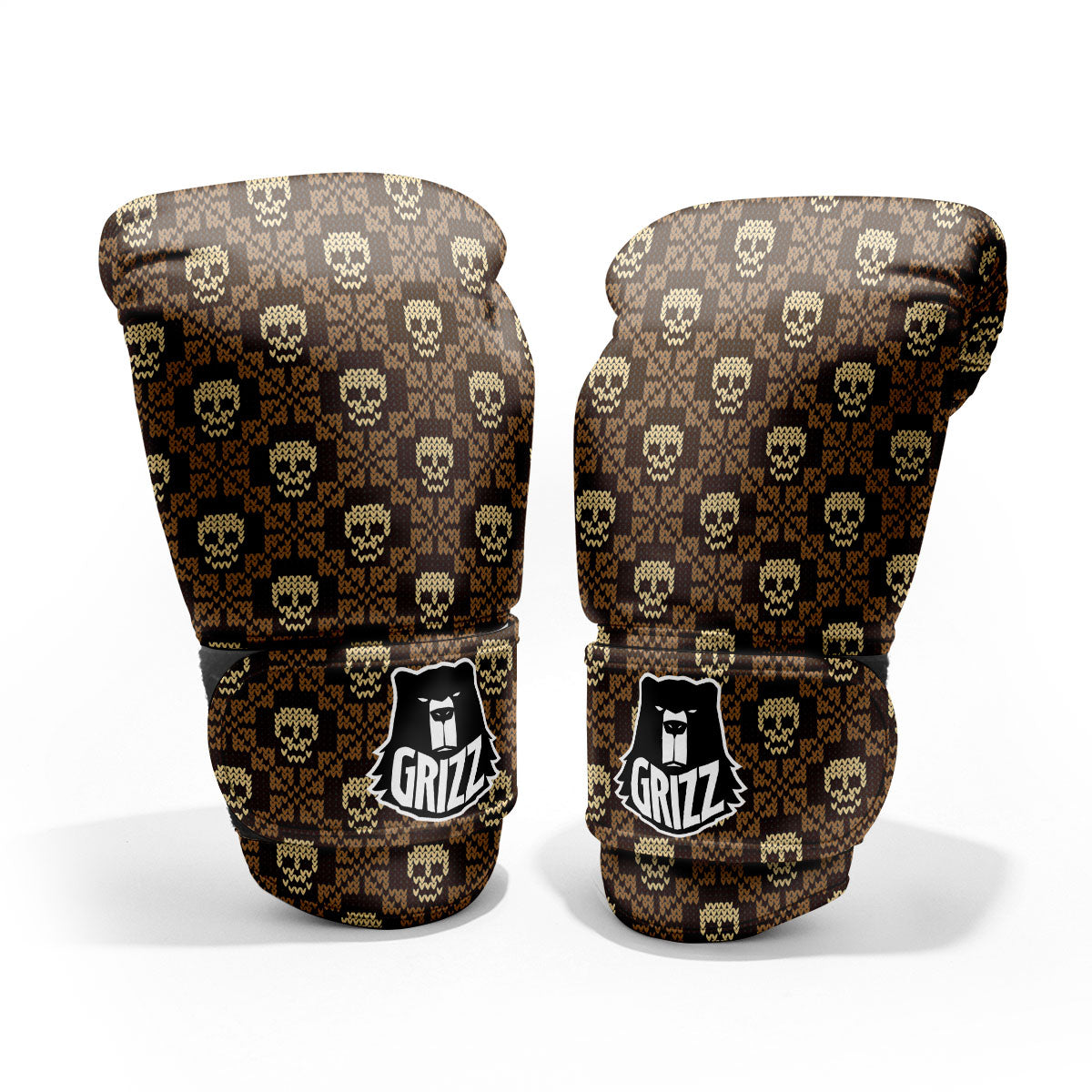 Knitted Skull Print Pattern Pro Boxing Glove