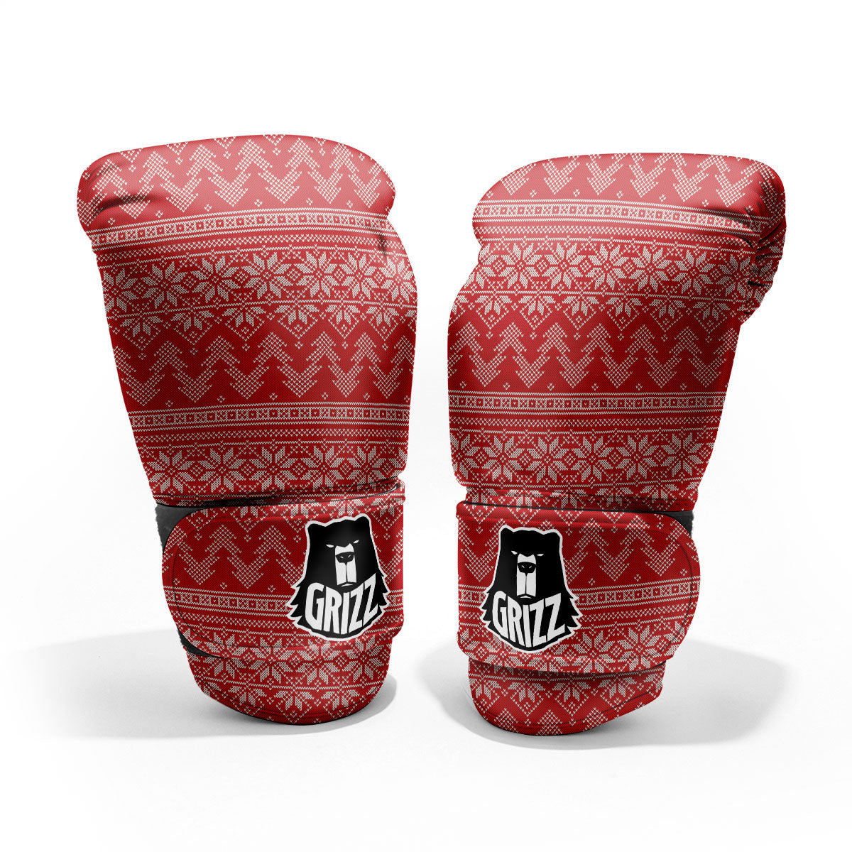 Knitted Snow Flower Print Pattern Pro Boxing Glove