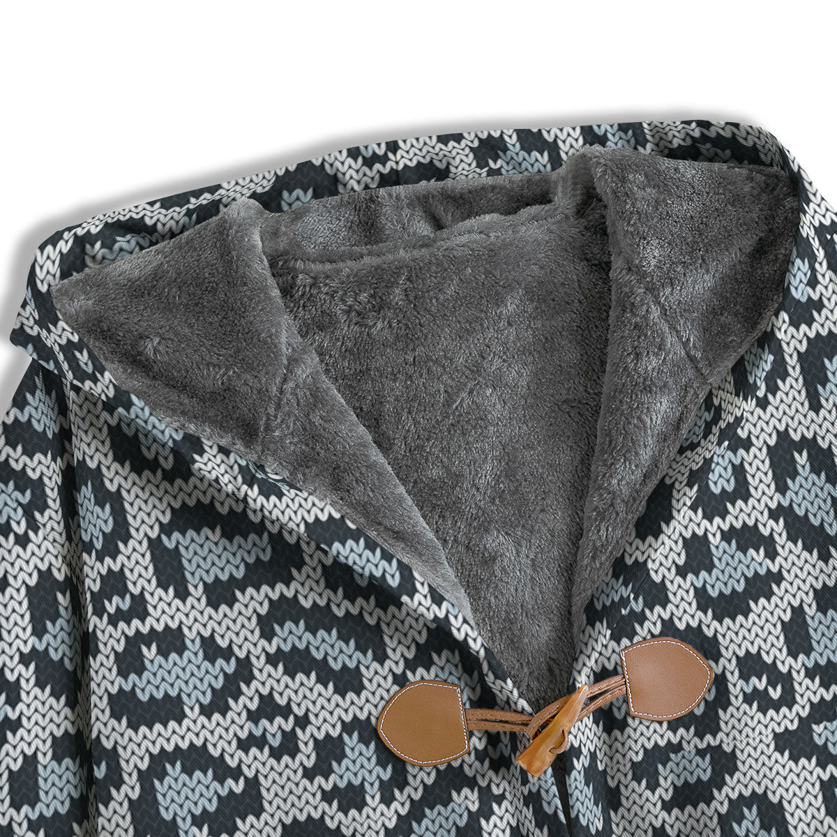 Knitted Snow Leopard Print Pattern Men's Windbreaker Jacket-grizzshop