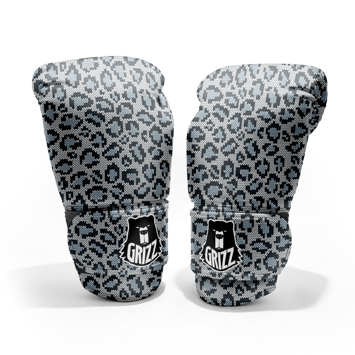 Knitted Snow Leopard Print Pattern Pro Boxing Glove