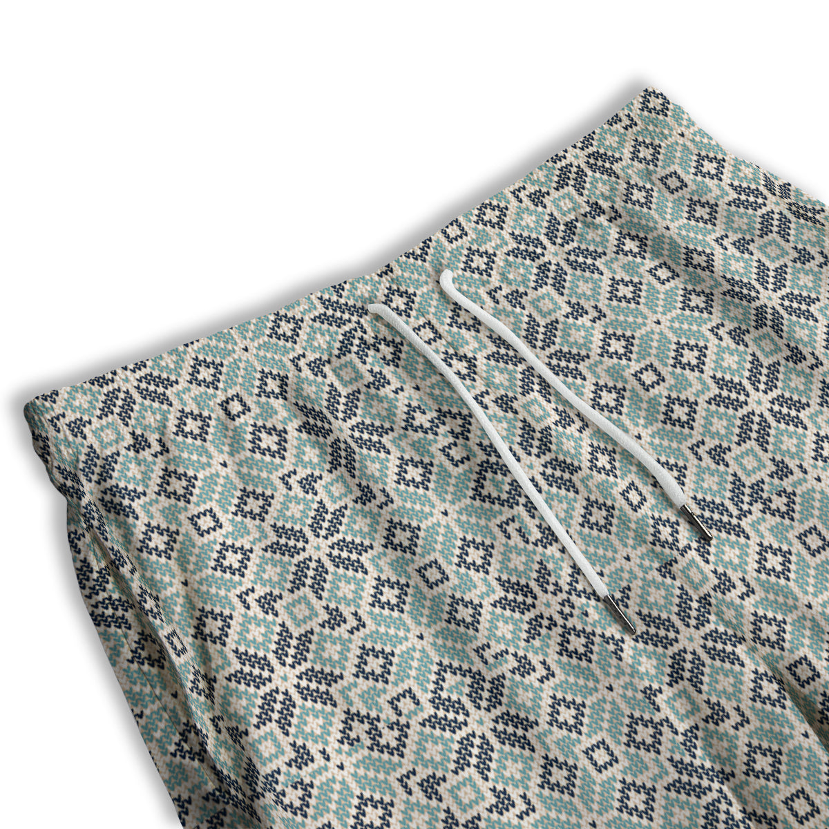 Knitted Snow Print Pattern Men's Athletic Shorts