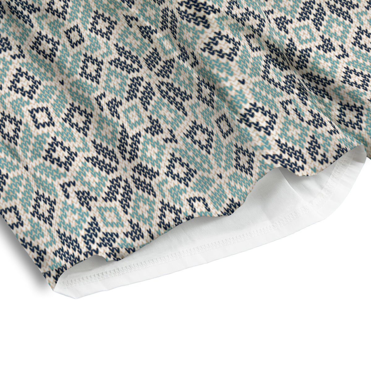 Knitted Snow Print Pattern Men's Athletic Shorts