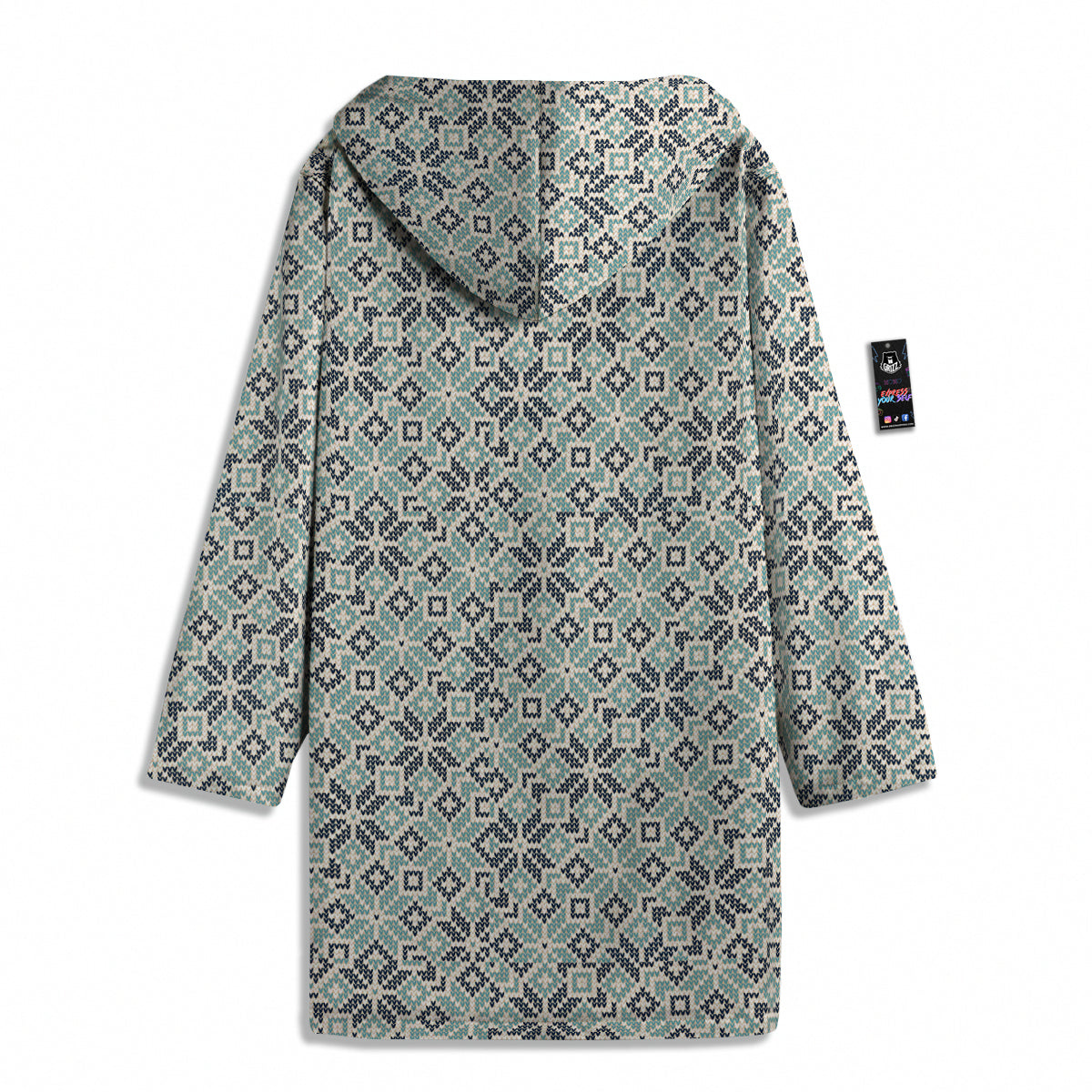 Knitted Snow Print Pattern Men's Windbreaker Jacket-grizzshop
