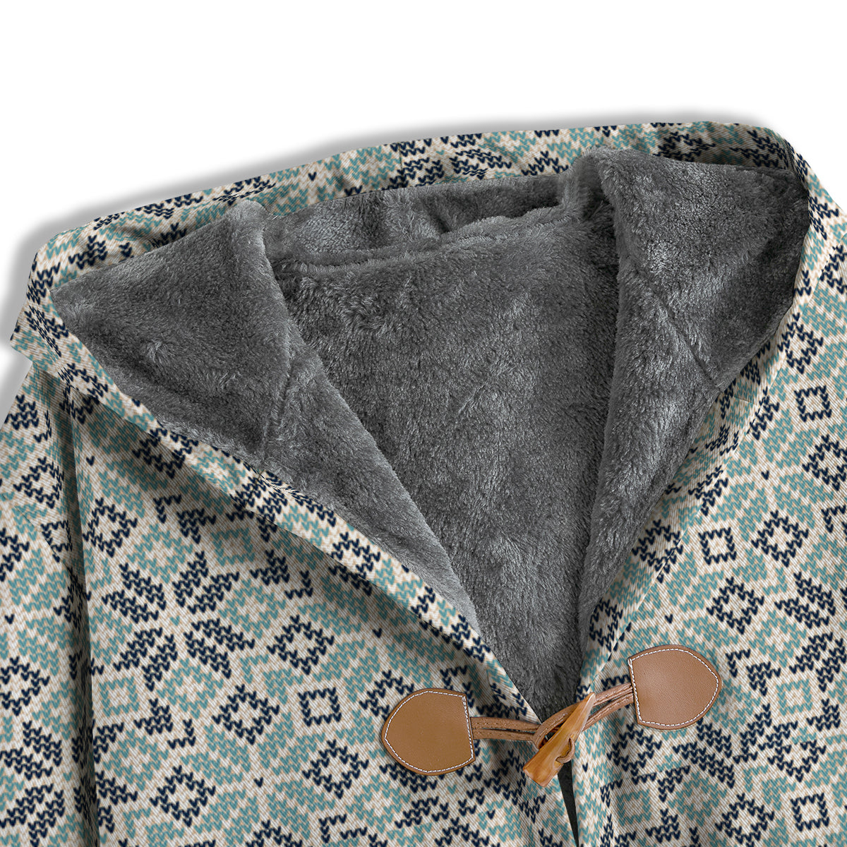 Knitted Snow Print Pattern Men's Windbreaker Jacket-grizzshop