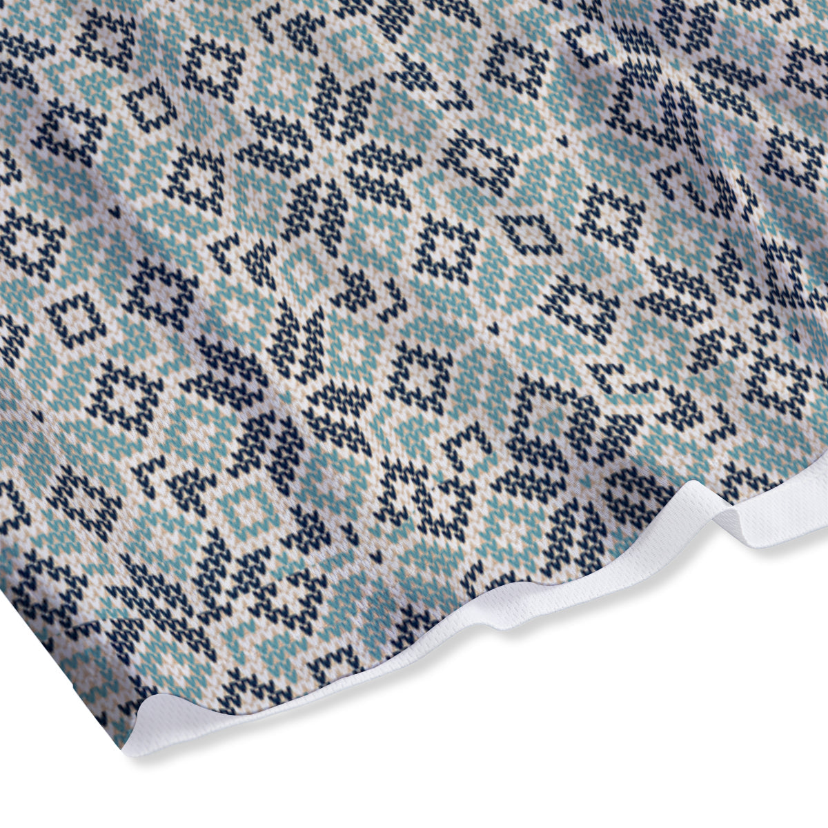 Knitted Snow Print Pattern Mesh Shorts