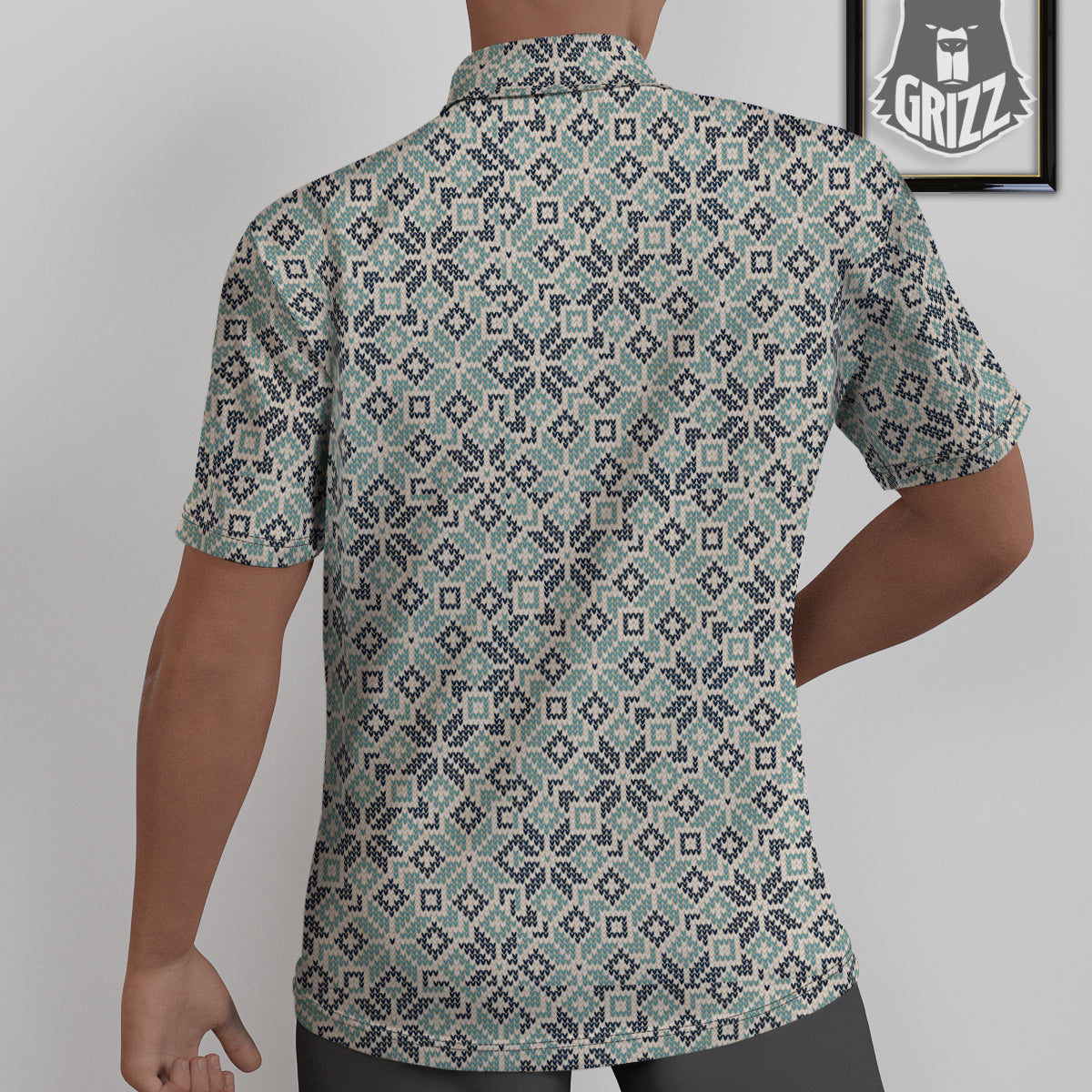 Knitted Snow Print Pattern Untucked Shirts-grizzshop